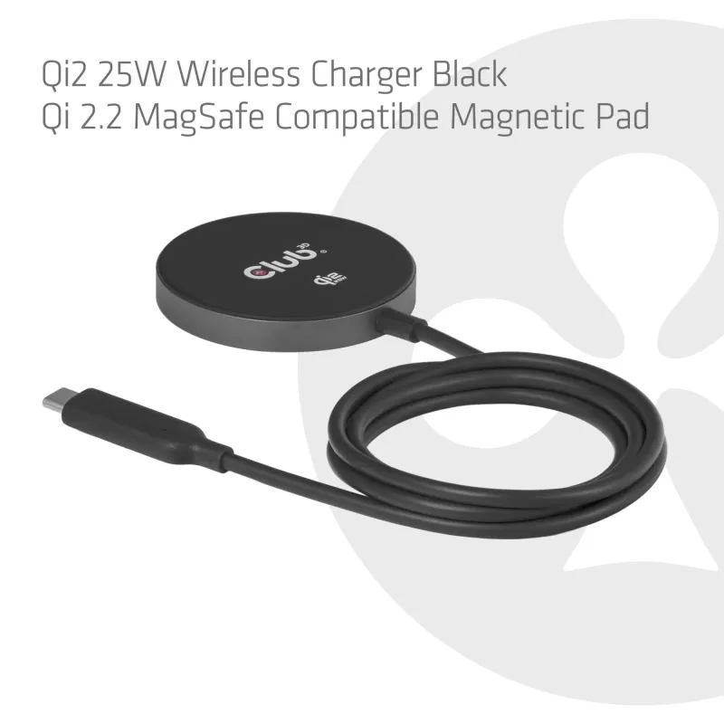 Mobile charger qi2 magsafe-25w black cac-3027 club3d