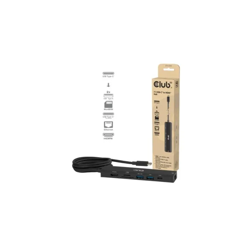 I-o hub 7in1 usb-c hdmi-140w csv-2555 club3d