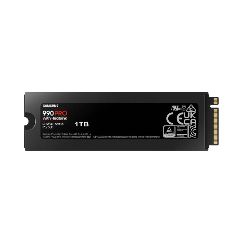 SSD-SAMSUNG-990 PRO with Heatsink-1TB-M.2-PCIE-NVMe-MLC-Write speed 6900 MBytes-sec-Read speed 7450 MBytes-sec-2.3mm-TBW 600