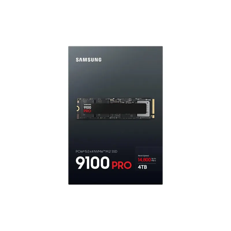 SSD-SAMSUNG-9100 PRO-4TB-M.2-PCIe Gen5-NVMe-TLC-Write speed 13400 MBytes-sec-Read speed 14800 MBytes-sec-2.38mm-TBW 2400