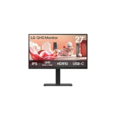 LCD Monitor-LG-27BA75QB-B-27-Panel IPS-2560x1440-16:9-100Hz-Matte-Speakers-Swivel-Pivot-Height adjustable-Tilt-Colour