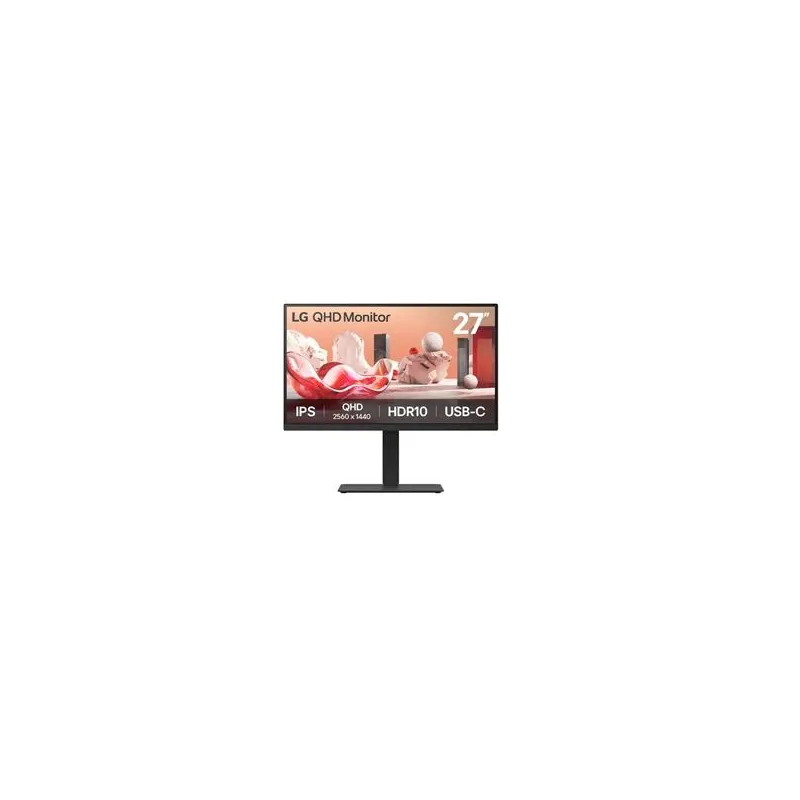 LCD Monitor-LG-27BA75QB-B-27-Panel IPS-2560x1440-16:9-100Hz-Matte-Speakers-Swivel-Pivot-Height adjustable-Tilt-Colour