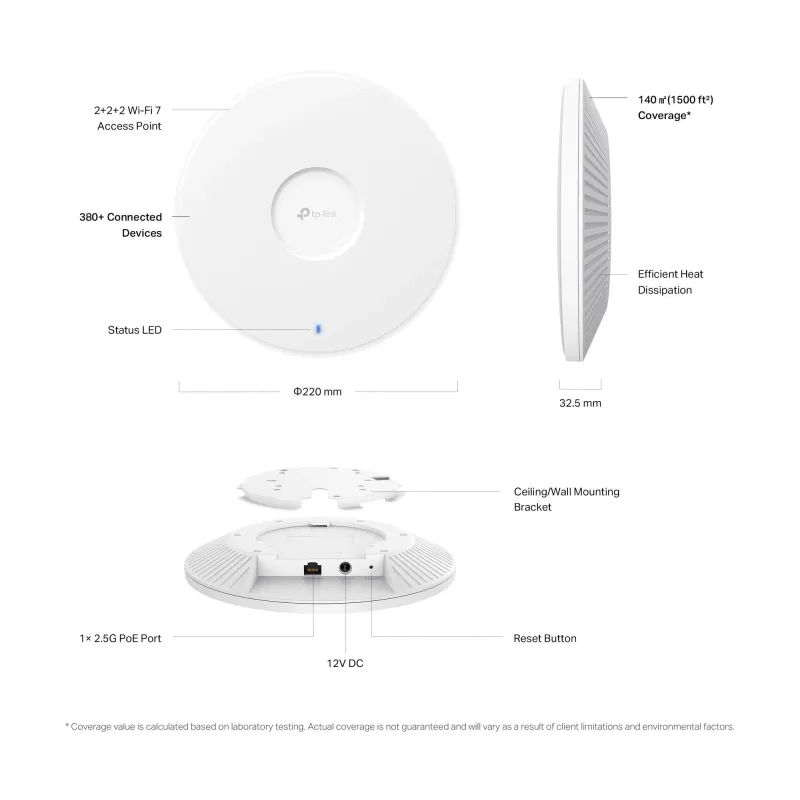 Access Point-TP-LINK-11000 Mbps-IEEE 802.11a-b-g-IEEE 802.11n-IEEE 802.11ac-IEEE 802.11ax-1x2.5GbE-EAP772