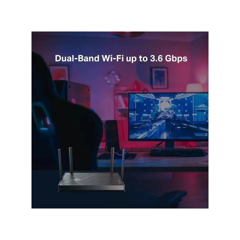 TP-LINK Dual-Band Wi-Fi 7 Router - Archer BE3600 - 802.11be - 2882 Mbit-s - Mesh Support No - MU-MiMO Yes - No mobile broadband