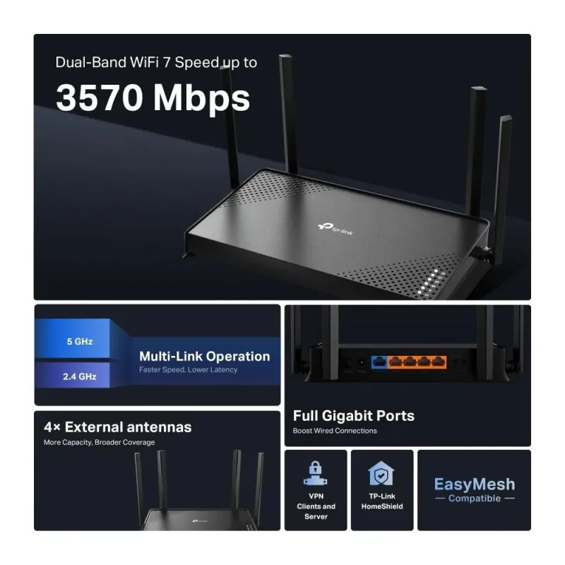 Wireless Router-TP-LINK-3600 Mbps-Number of antennas 4-ARCHERBE220
