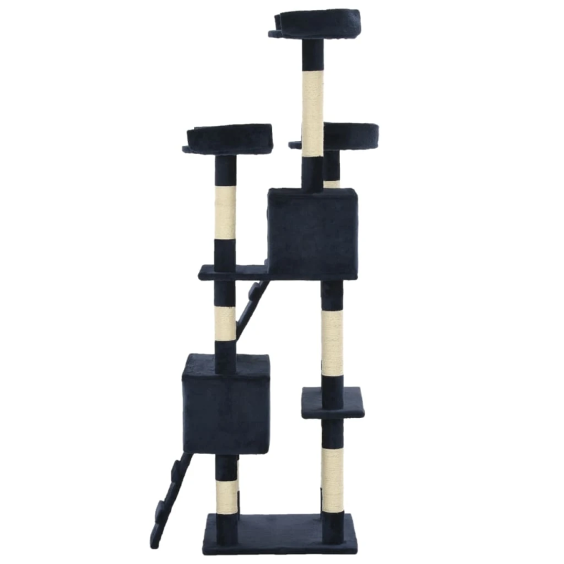 vidaXL kaķu māja ar sizala stabiem nagu asināšanai, 170 cm, zila