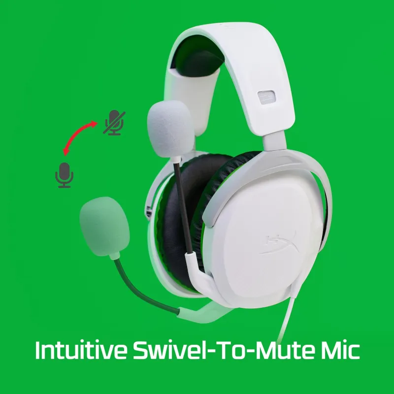 Headset hyperx cloudx stinger2-white-green 75x28aa hyperx