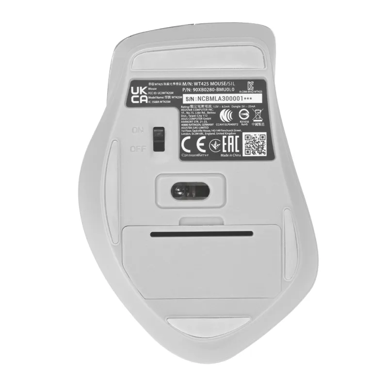 Mouse usb optical wrl wt425-silver 90xb0280-bmu0l0 asus
