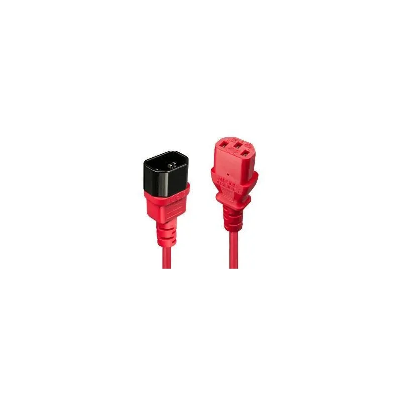 Cable power iec extension 2m-red 30478 lindy