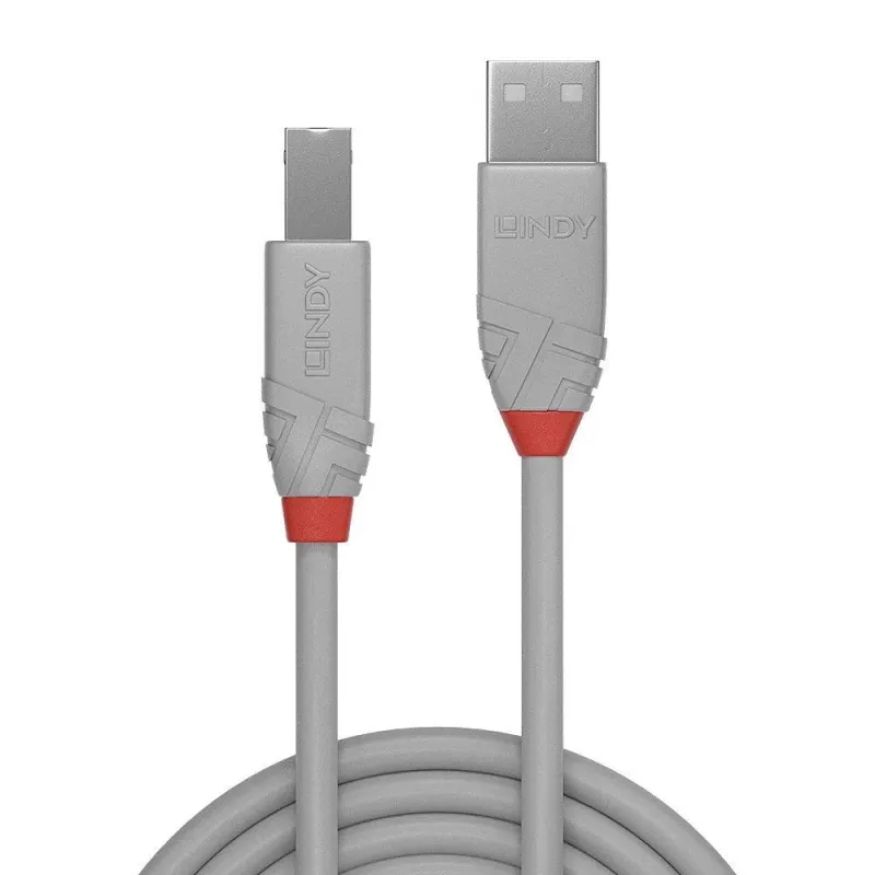 Cable usb2 a-b 2m-anthra grey36683 lindy