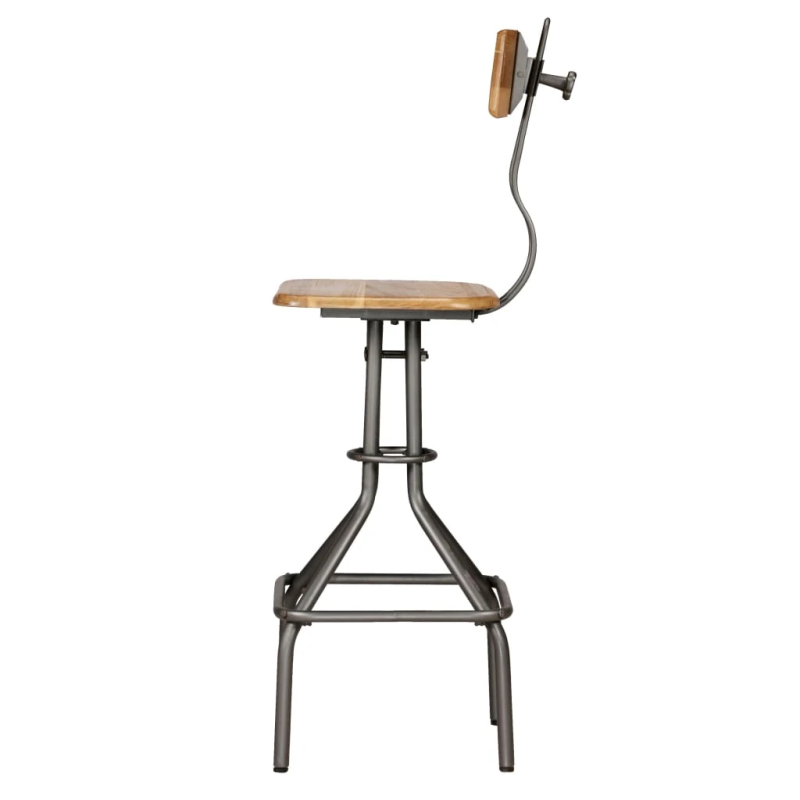 vidaXL bāra krēsli, 2 gab., pārstrādāts masīvs tīkkoks