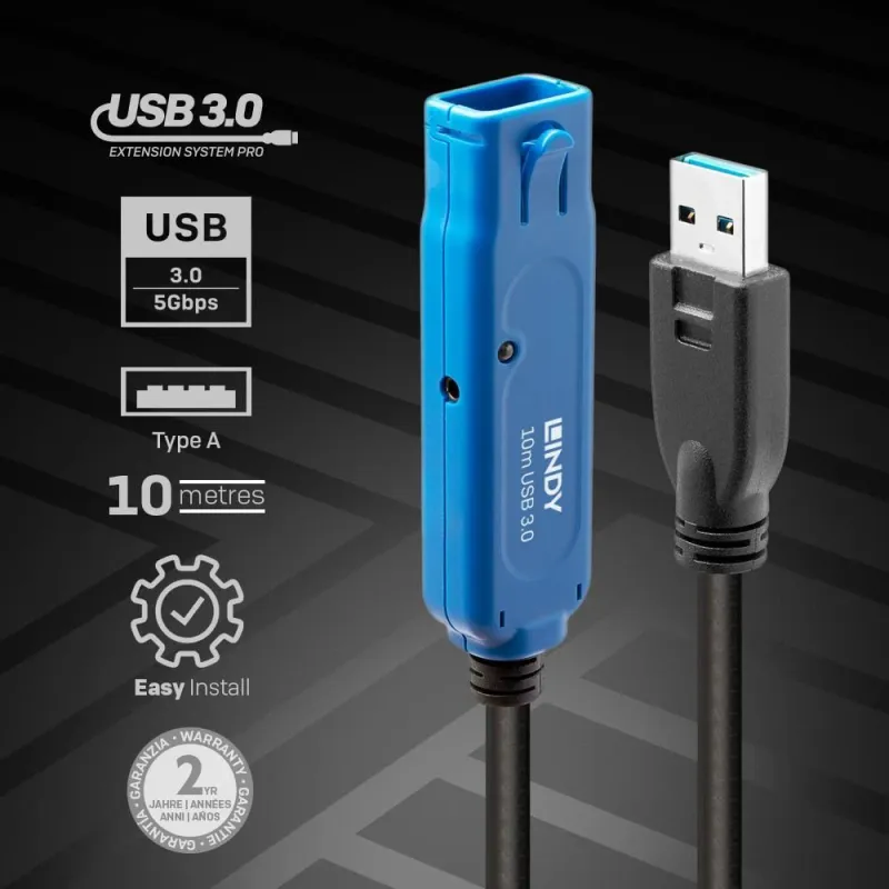 Cable usb3 extension 8m-43158 lindy