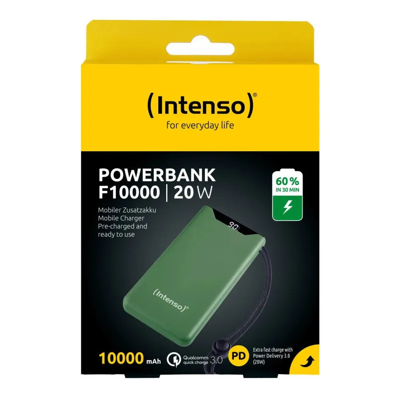 Power bank usb 10000mah qc3.0-green 7332037 intenso