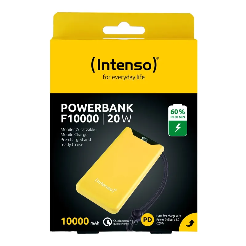 Power bank usb 10000mah qc3.0-yellow f10000 7332039 intenso