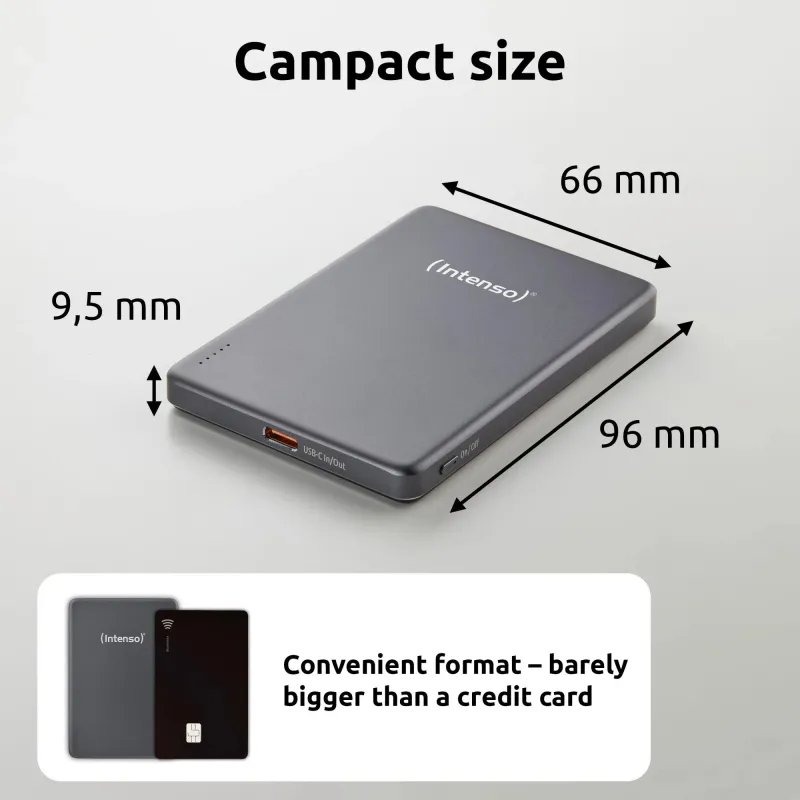 Power bank usb 5000mah mag-grey 7344024 intenso