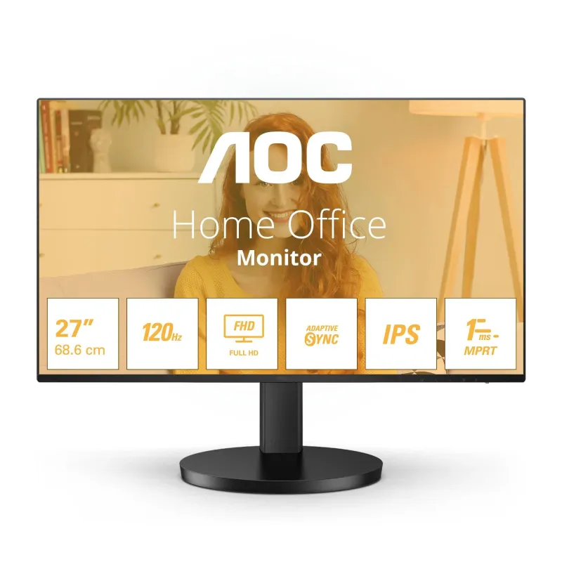 LCD Monitor-AOC-27B3HA2-27-Business-Panel IPS-1920x1080-16:9-100 Hz-Matte-4 ms-Speakers-Tilt-27B3HA2