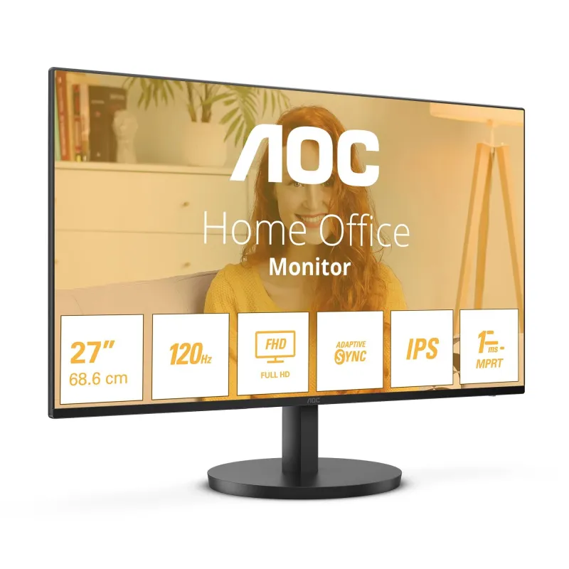 LCD Monitor-AOC-27B3HA2-27-Business-Panel IPS-1920x1080-16:9-100 Hz-Matte-4 ms-Speakers-Tilt-27B3HA2