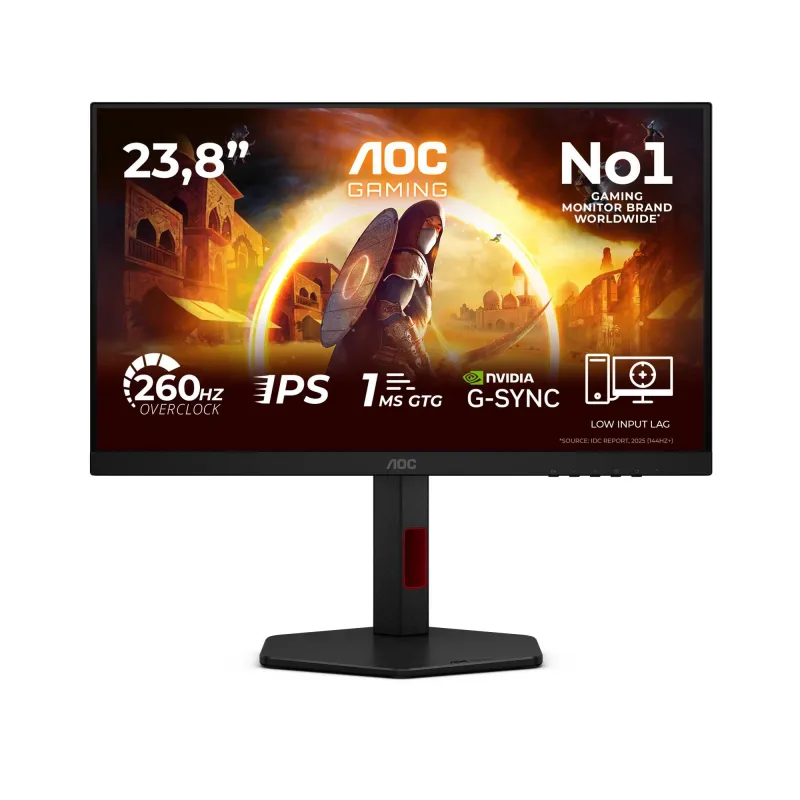 LCD Monitor-AOC-23.8 -1920 x 1080 pixels-Full HD-Native aspect ratio 16:9-LED-Flat-24G4ZR