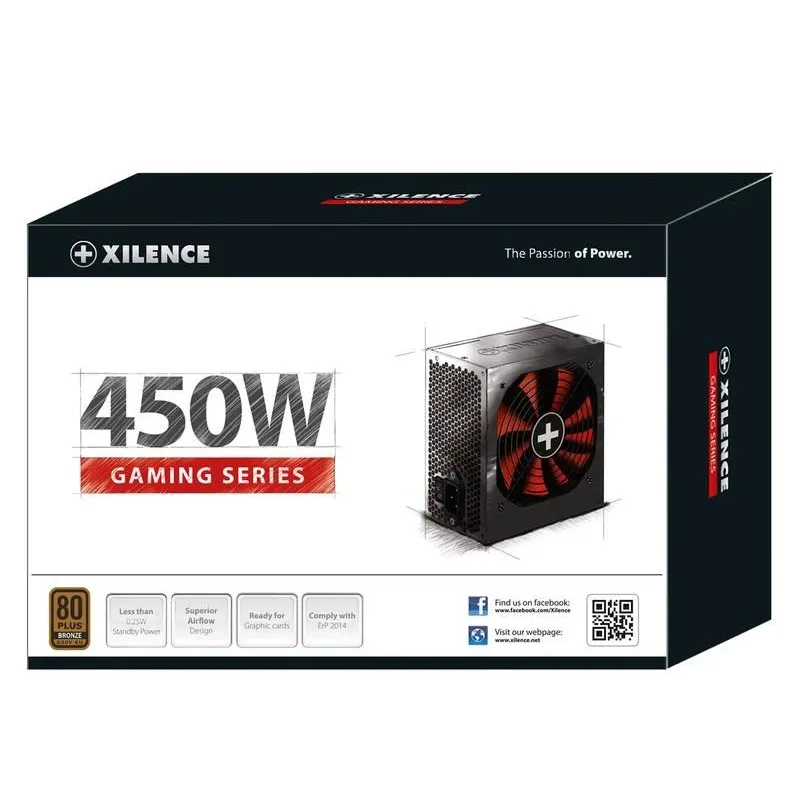 Power Supply-XILENCE-450 Watts-Efficiency 80 PLUS BRONZE-PFC Active-XN213