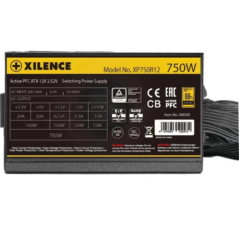 Power Supply-XILENCE-750 Watts-Efficiency 80 PLUS GOLD-PFC Active-XN335