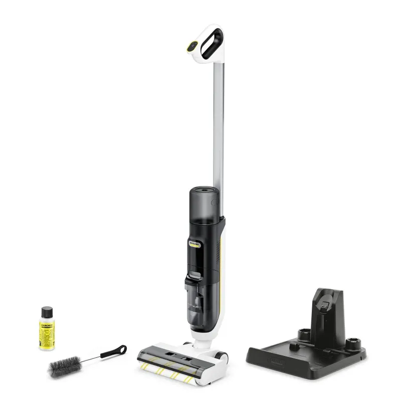 Vacuum Cleaner-KARCHER-Three-in-one floor cleaner FCV 3-Dry&wet-2-in-1 stick vacuum-White-Bagless-Battery-1.056-122.0