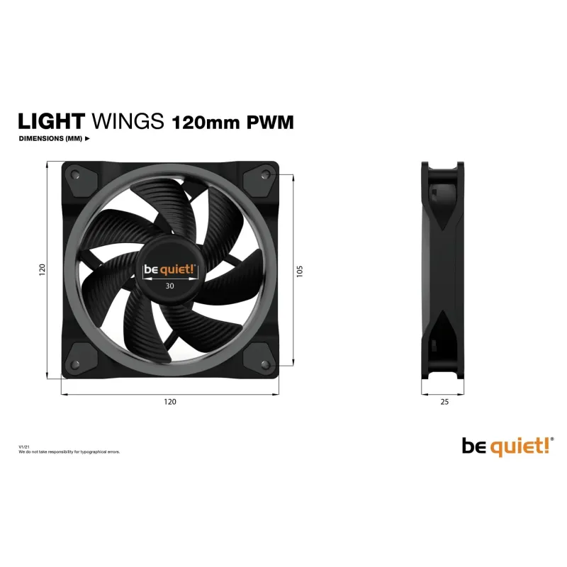 Case fan 120mm light wings-bl072 be quiet