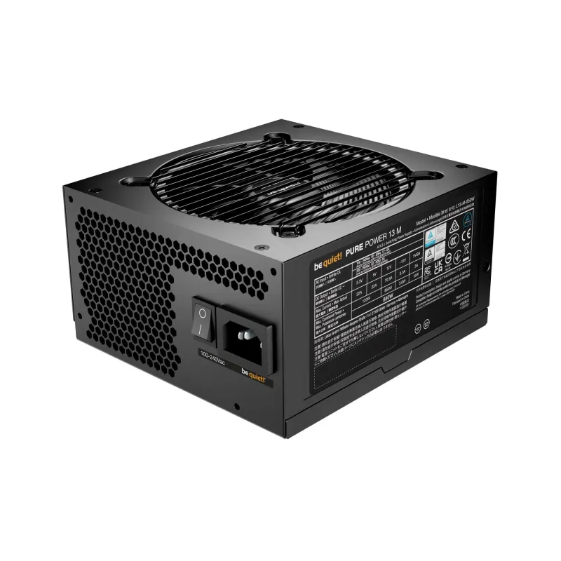 Power Supply-BE QUIET-Pure Power 13-850 Watts-Peak Power 900 Watts-Efficiency 80 PLUS GOLD-PFC Active-MTBF 100000 hours-BP027EU