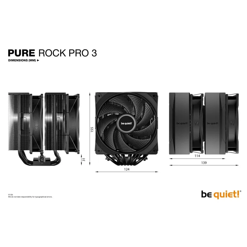 Cpu cooler s_multi-pure rock pro 3 bk042 be quiet
