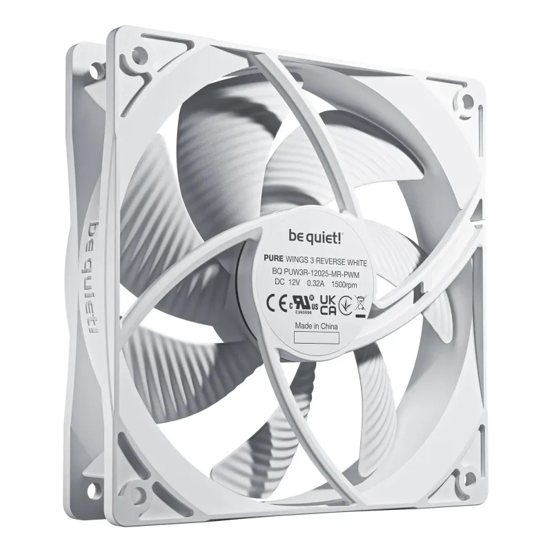 Case fan 120mm pure wings 3-pwm wht 3-pack bl136 be quiet