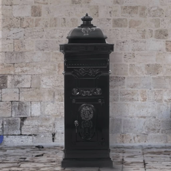 vidaXL pastkaste, retro stils, nerūsējošs alumīnijs, melna