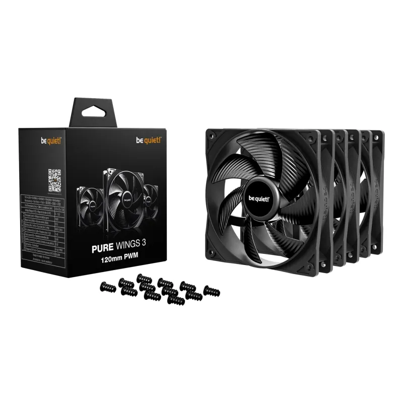 Case fan 120mm pure wings 3-pwm 3-pack bl141 be quiet