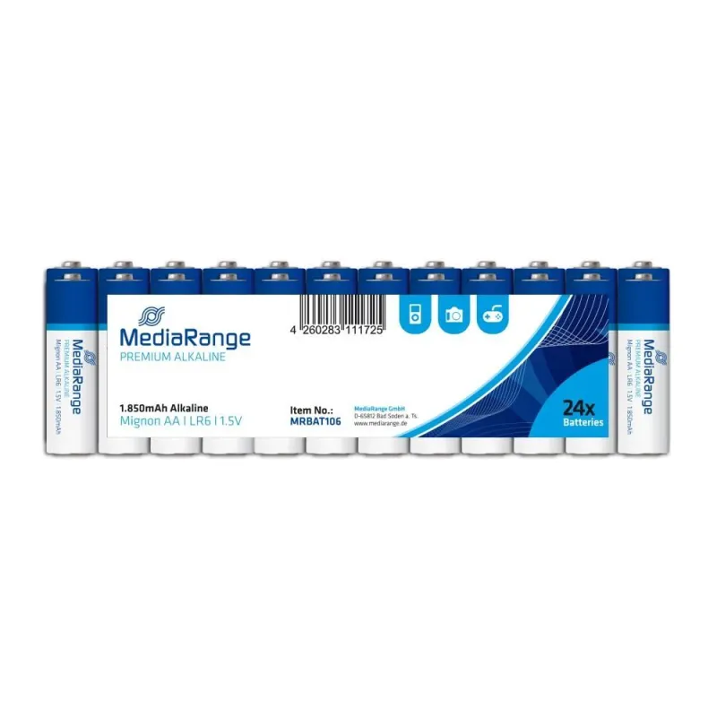 Battery alkaline aa 1.5v-24pcs mrbat106 mediarange