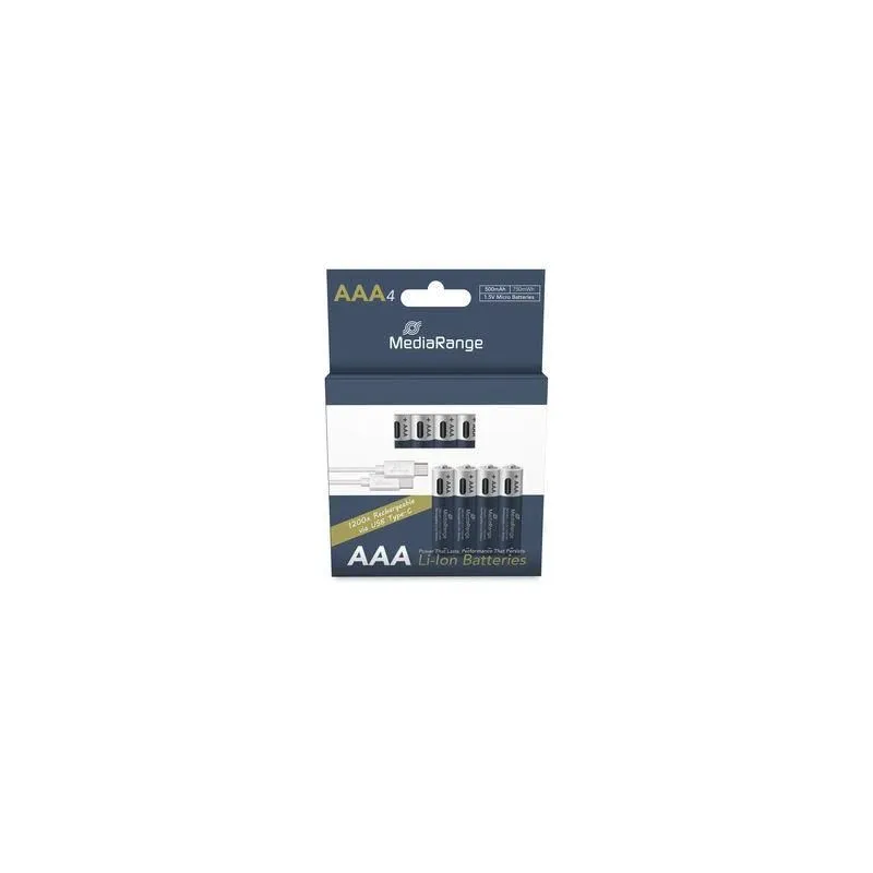 Battery rech. li-ion aaa 1.5v-500mah 4p mrbat160 mediarange
