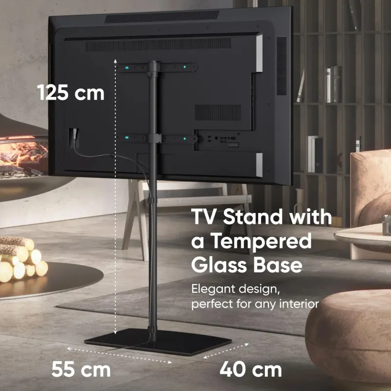 Tv set acc floor stand -30-60-black ts5065-b onkron
