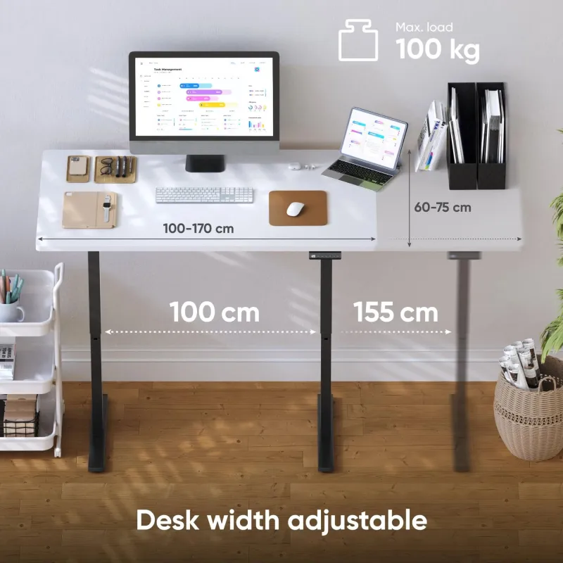 Desk frame motorised-black cdf222e-b onkron
