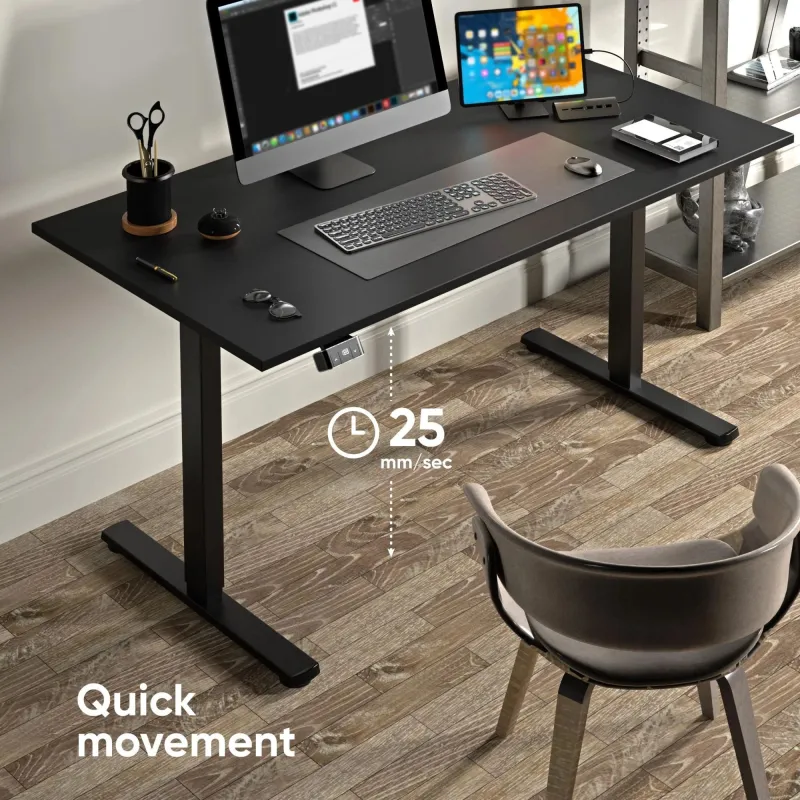 Desk frame motorised-black wdf221e-b onkron