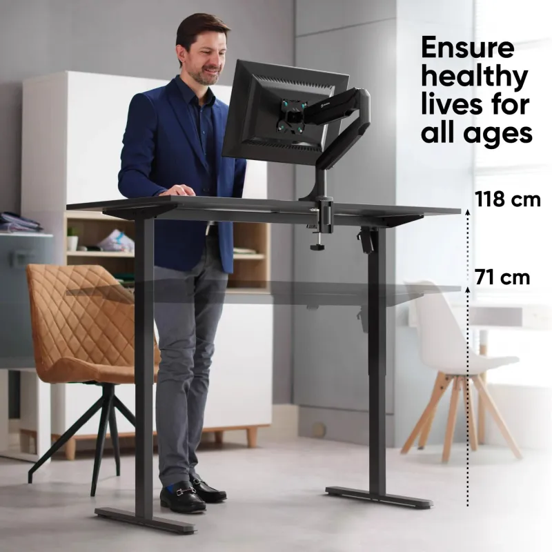 Desk frame motorised-black wdf221e-b onkron