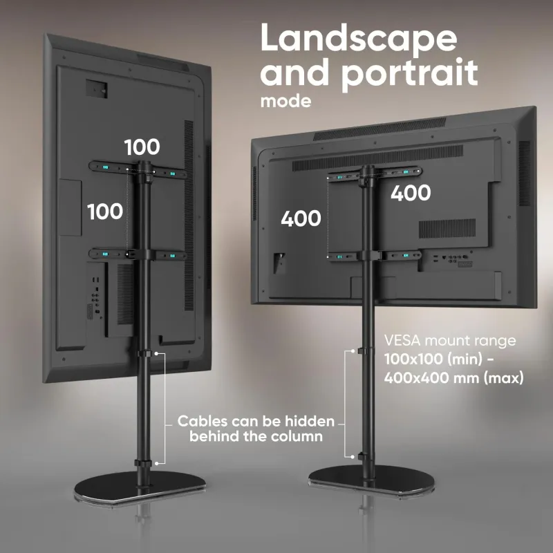 Tv set acc floor stand -30-60-black ts5060-b onkron