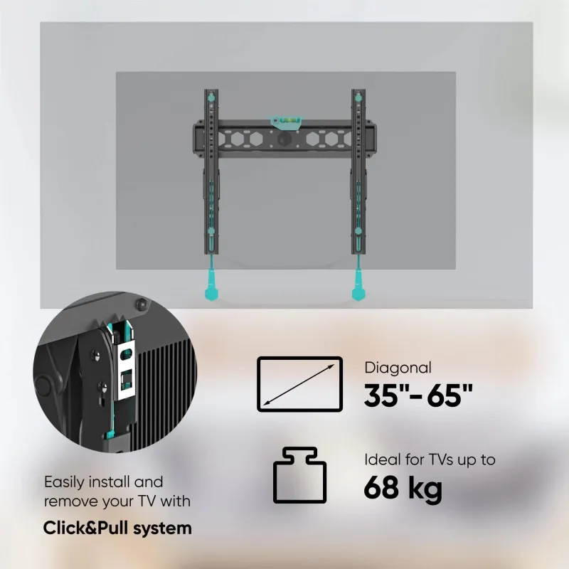 Tv set acc wall mount -32-70-black tm5-b onkron
