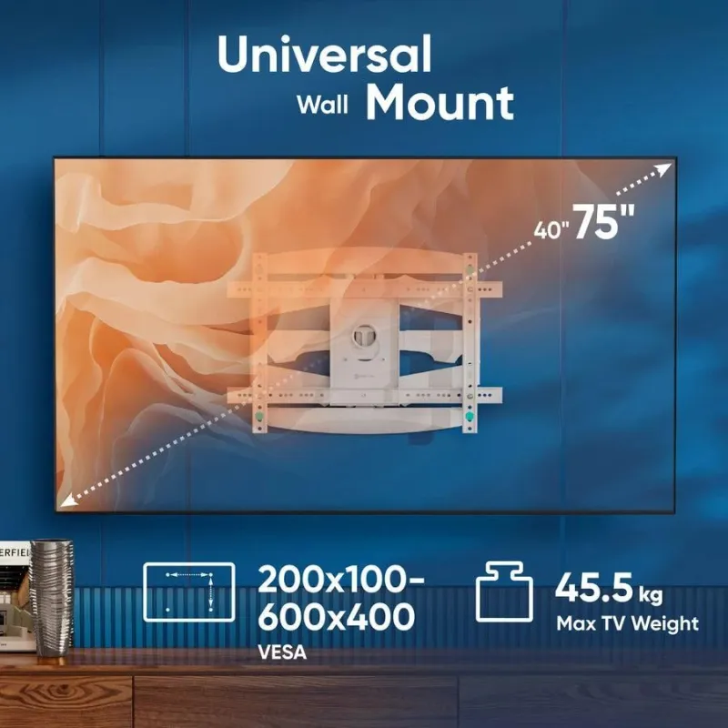 Tv set acc wall mount-40-75-white m6l-w onkron