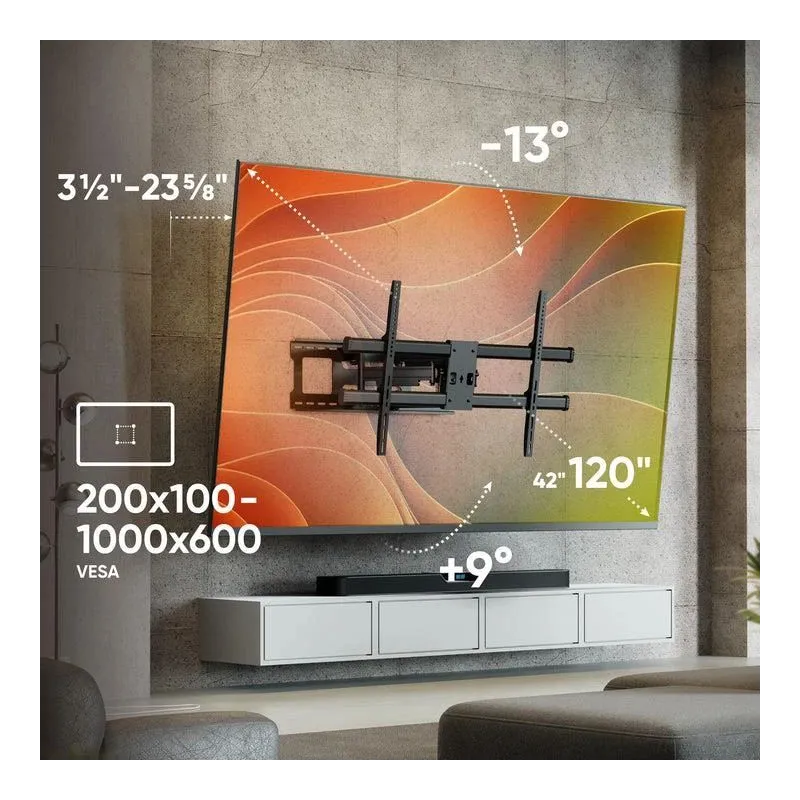 Tv set acc wall mount-42-120-black m10-b onkron