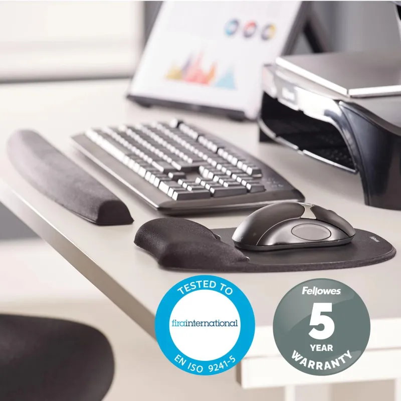 Mouse pad memory foam-black 9176501 fellowes