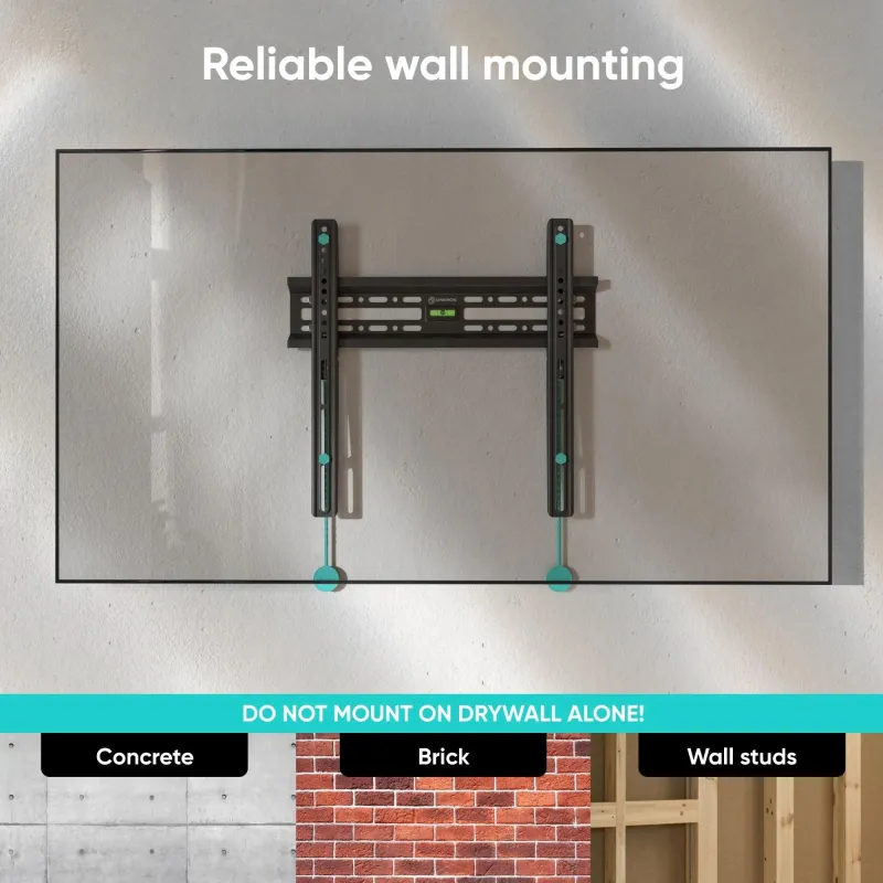 Tv set acc wall mount -32-65-black fm2-b onkron