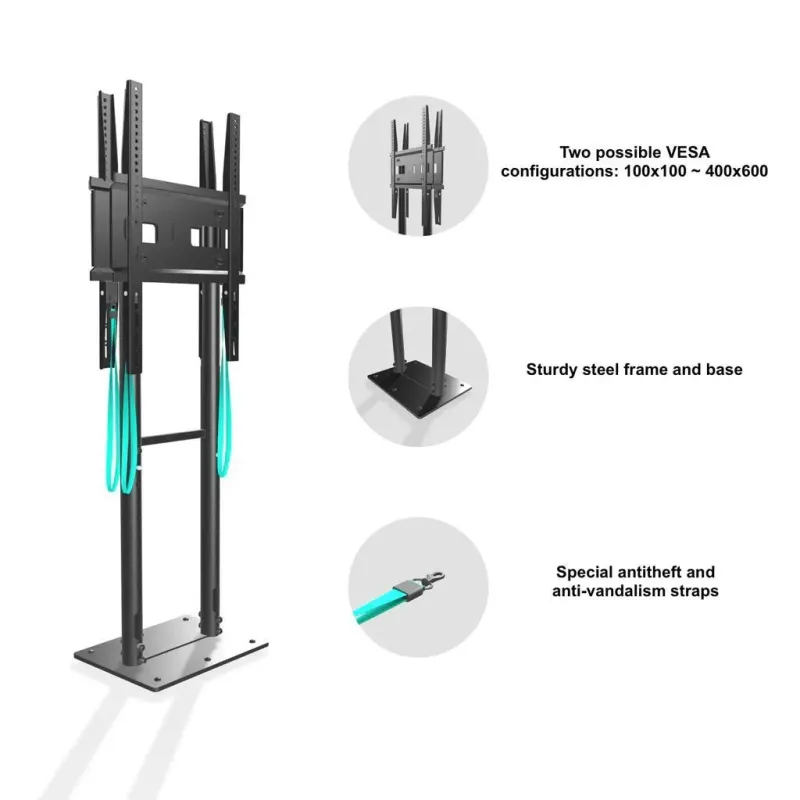 Tv set acc mobile stand-55-100-black fpro2l-20-b onkron