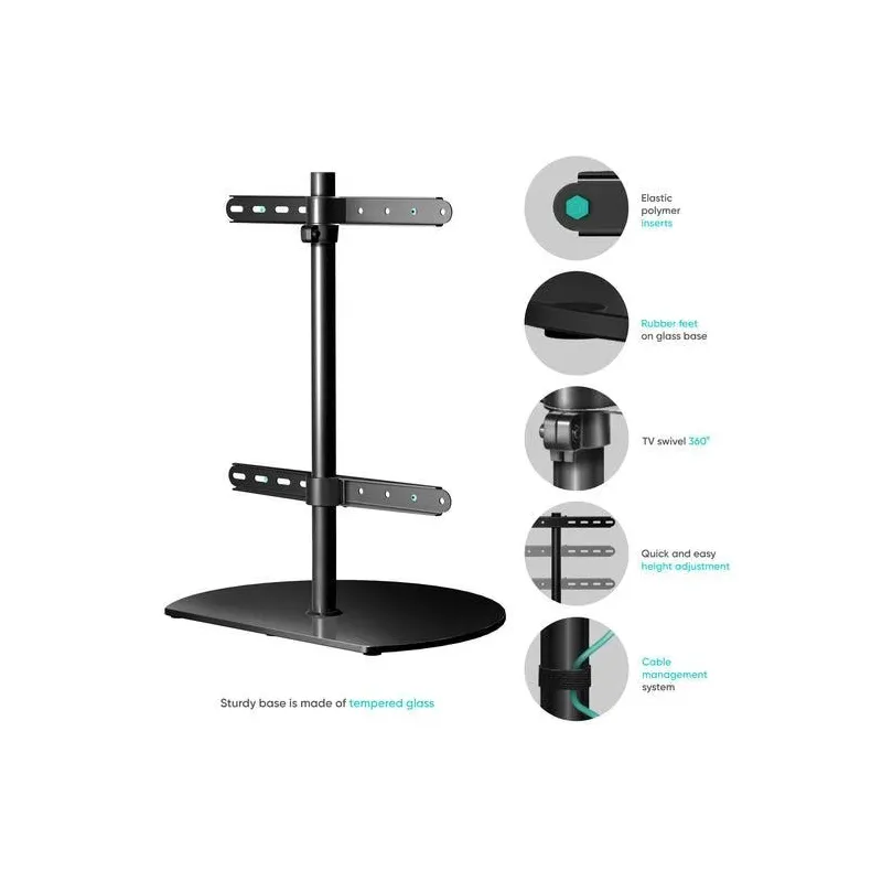 Tv set acc desktop stand-32-65 black pt2-b onkron