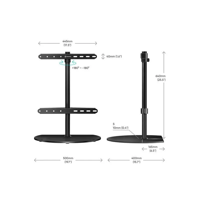 Tv set acc desktop stand-32-65 black pt2-b onkron