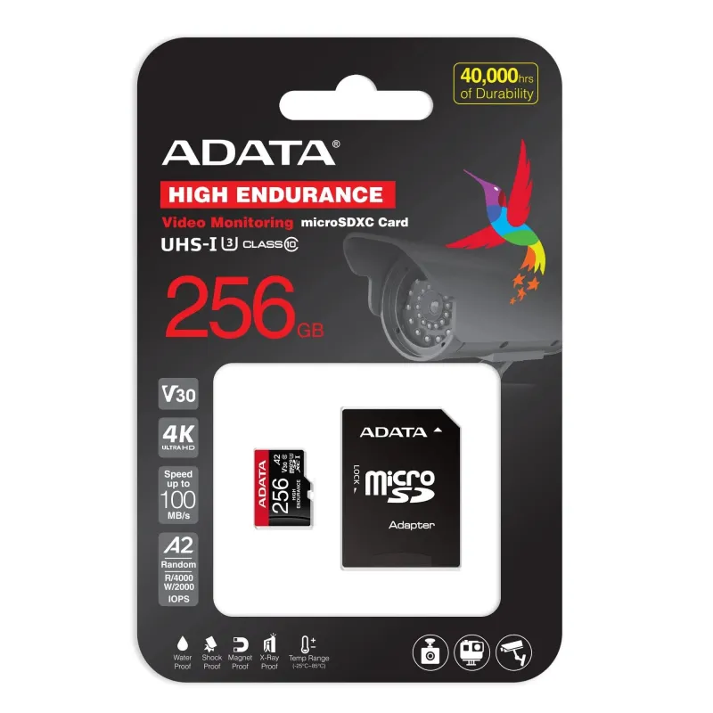 Memory micro sdxc 256gb w-ad.-ausdx256gui3v30sha2-ra1 adata