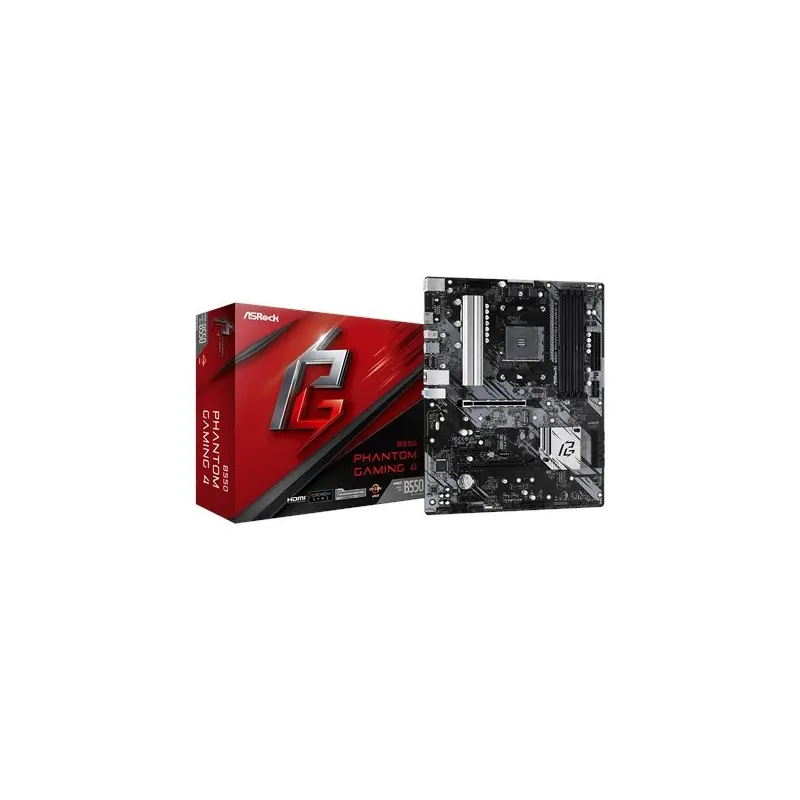 Mainboard-ASROCK-AMD B550-SAM4-ATX-2xPCI-Express 3.0 1x-1xPCI-Express 3.0 4x-2xM.2-1xPCI-Express 4.0 16x-Memory DDR4-Memory