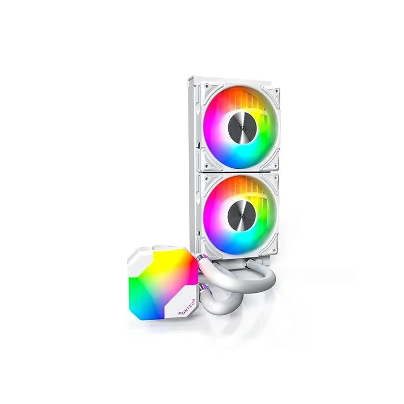 Cpu cooler multi socket white-hyperflow argb 240 ,w, montech