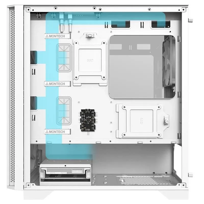 Case-MONTECH-AIR 100 ARGB-MidiTower-Not included-MicroATX-MiniITX-Colour White-AIR100ARGB,W,